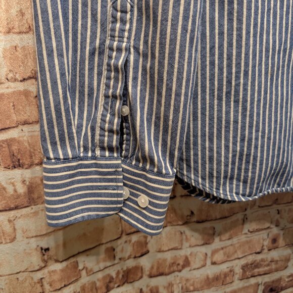 Five Four Long Sleeve Button Down Blue/White Stripe Size 2XL - Picture 10 of 13